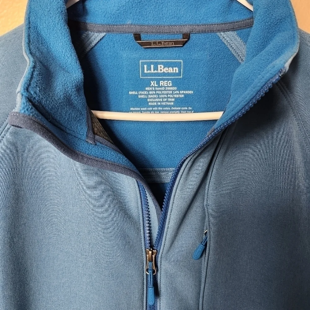 LL Bean Mens Pathfinder Medium Blue Softshell Jacket-Size XL